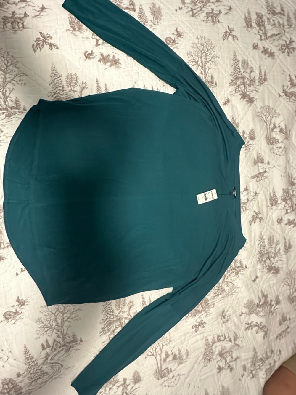 Express Women's Long Sleeve Top in Teal Green
